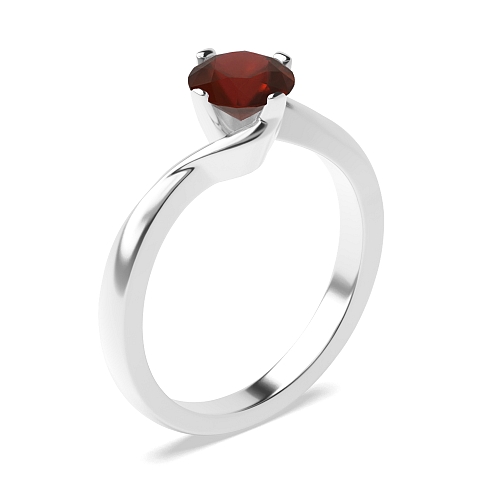 4 Prong Round Twisted open set Garnet Engagement Rings