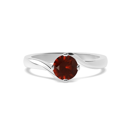 4 Prong Round Twisted open set Garnet Engagement Rings