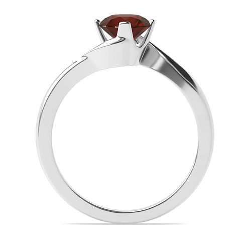 4 Prong Round Twisted open set Garnet Engagement Rings