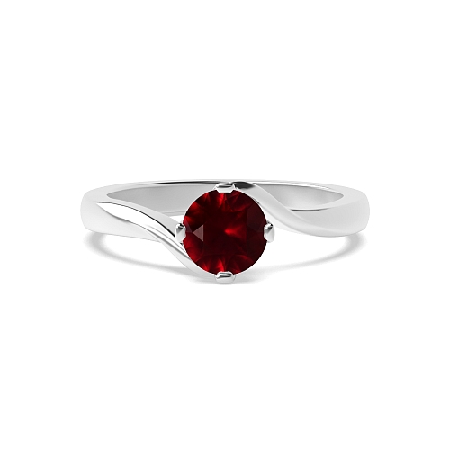 4 Prong Round open set Ruby Twisted Engagement Rings