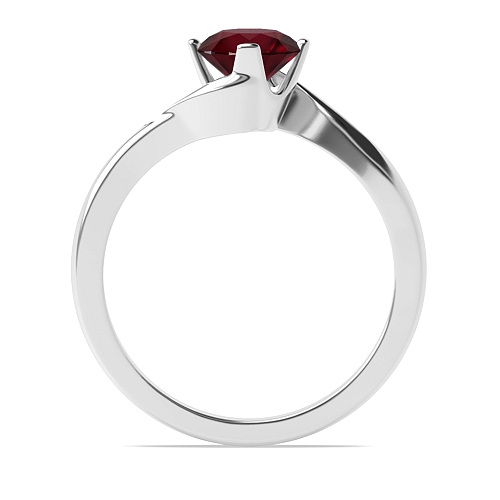 4 Prong Round open set Ruby Twisted Engagement Rings