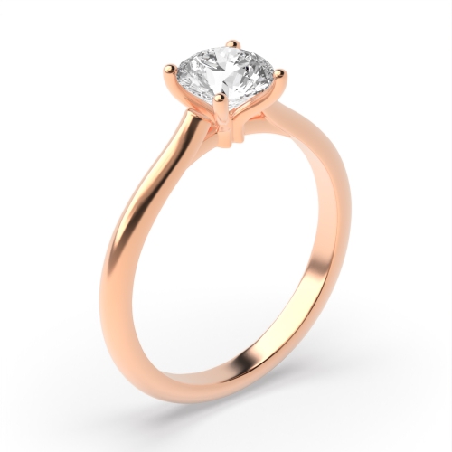 4 Prong Round Rose Gold Open set Engagement Rings
