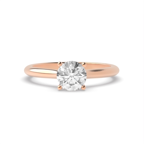 4 Prong Round Rose Gold Open set Engagement Rings