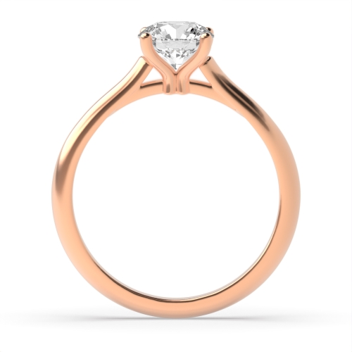 4 Prong Round Rose Gold Open set Engagement Rings