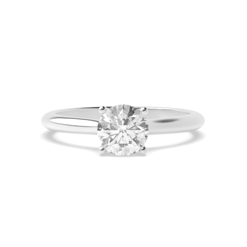 4 Prong Round Platinum Open set Engagement Rings