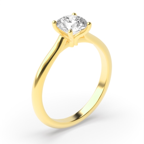 4 Prong Round Yellow Gold Open set Engagement Rings