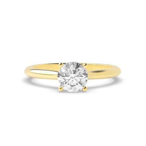 4 Prong Round Yellow Gold Open set Engagement Rings