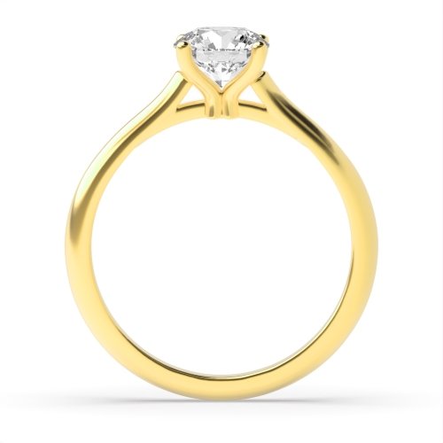 4 Prong Round Yellow Gold Open set Engagement Rings