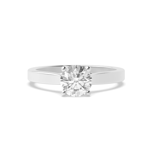 4 Prong Round Platinum Crossover claws Engagement Rings