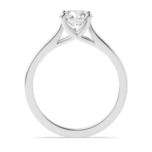 4 Prong Round Platinum Crossover claws Engagement Rings