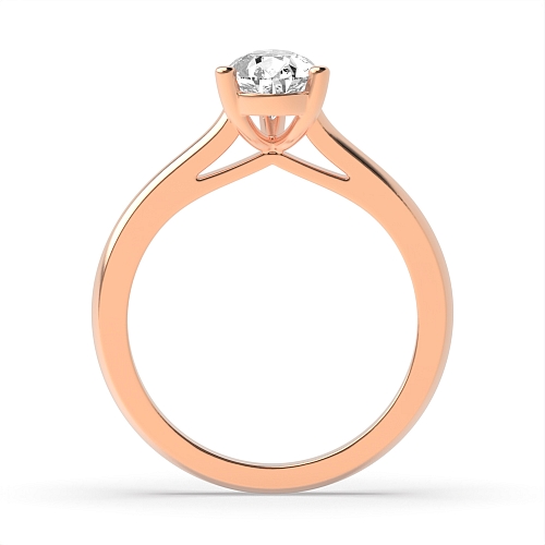 Rose Gold Pointy bridge Solitaire Engagement Rings