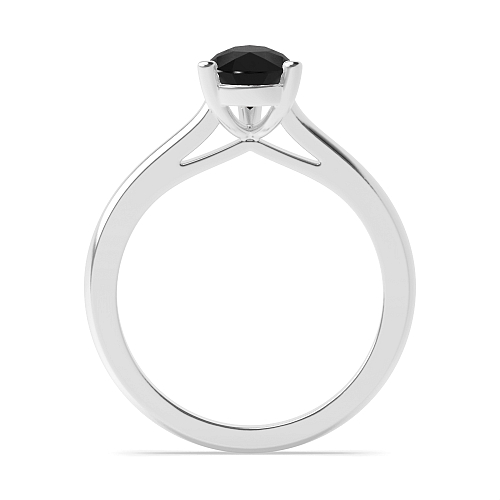 Pointy bridge Black Diamond Solitaire Engagement Rings
