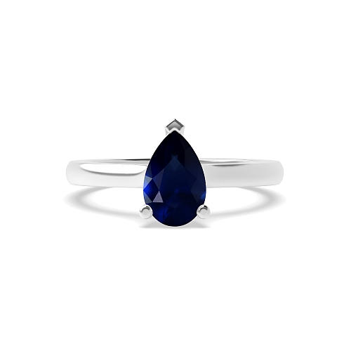 Pointy bridge Blue Sapphire Engagement Rings
