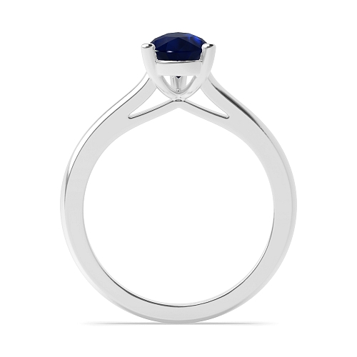 Pointy bridge Blue Sapphire Engagement Rings