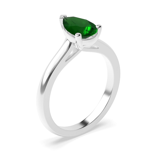 Pointy bridge Emerald Engagement Rings