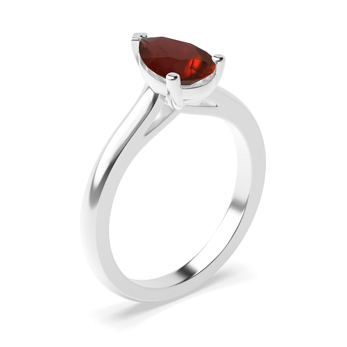 Pointy bridge Garnet Engagement Rings