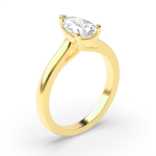 Yellow Gold Pointy bridge Engagement Rings