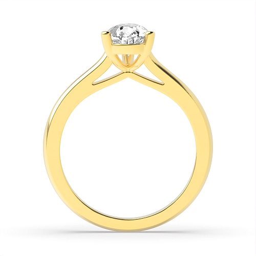 Yellow Gold Pointy bridge Engagement Rings