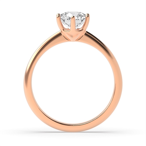4 Prong Round Rose Gold Delicate tapering shoulder Engagement Rings
