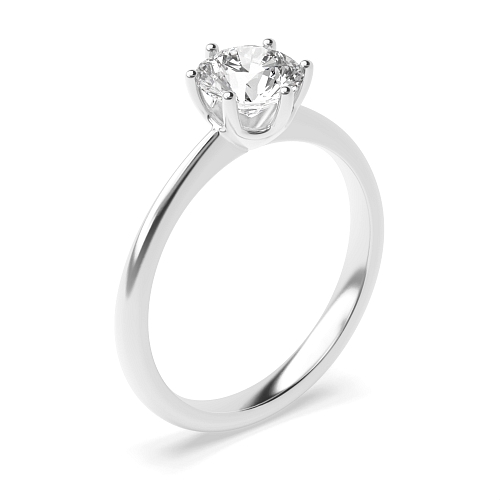4 Prong Round Delicate tapering shoulder Engagement Rings