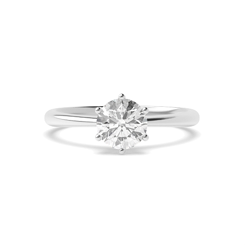 4 Prong Round Delicate tapering shoulder Engagement Rings