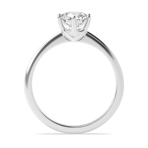 4 Prong Round Delicate tapering shoulder Engagement Rings