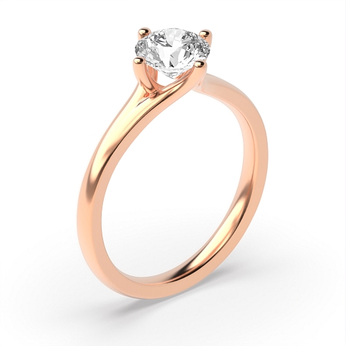 Round Rose Gold Split Shoulder Engagement Rings