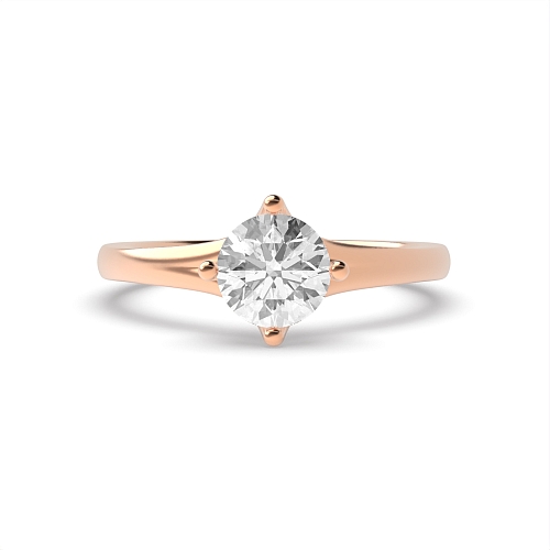 Round Rose Gold Split Shoulder Engagement Rings