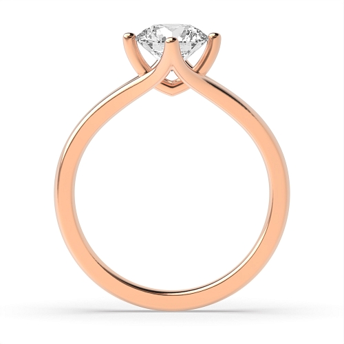 Round Rose Gold Split Shoulder Engagement Rings