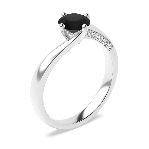 Twist Black Diamond Engagement Rings