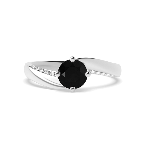 Twist Black Diamond Engagement Rings