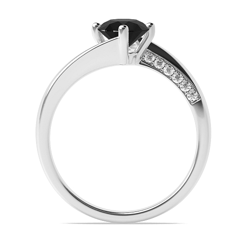 Twist Black Diamond Engagement Rings