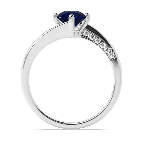 Twist Blue Sapphire Engagement Rings