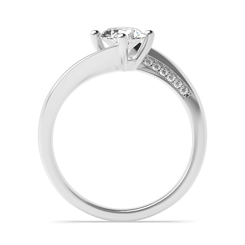 Oval Twist Side Stone Engagement Rings