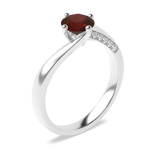 Twist Garnet Engagement Rings