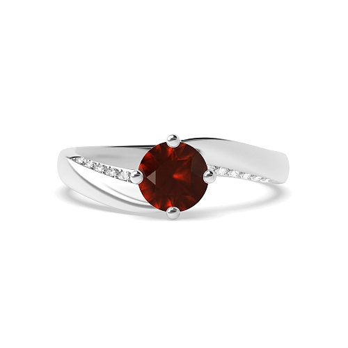 Twist Garnet Engagement Rings