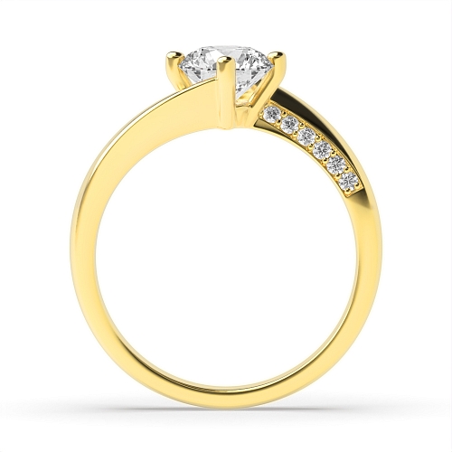 Yellow Gold Twist Side Stone Engagement Rings