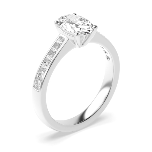 Oval Moissanite Solitaire Engagement Rings Prong Setting 