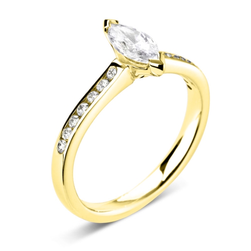 4 Prong Marquise Yellow Gold Engagement Rings