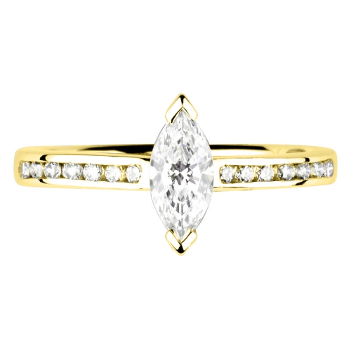 4 Prong Marquise Yellow Gold Engagement Rings