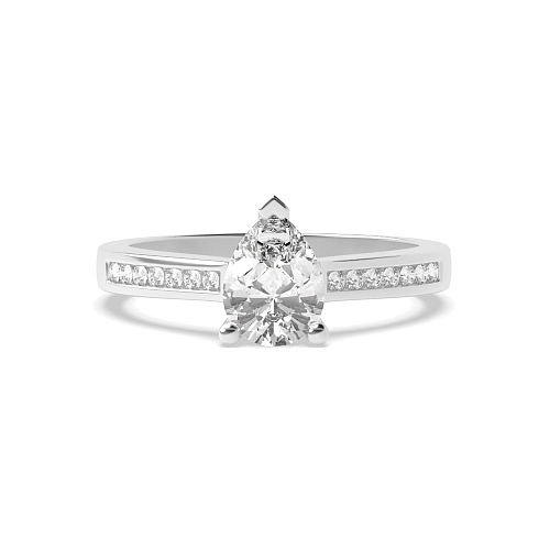 Prong Pear Channel set shank Moissanite Engagement Rings