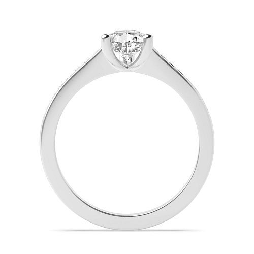 Prong Pear Channel set shank Moissanite Engagement Rings