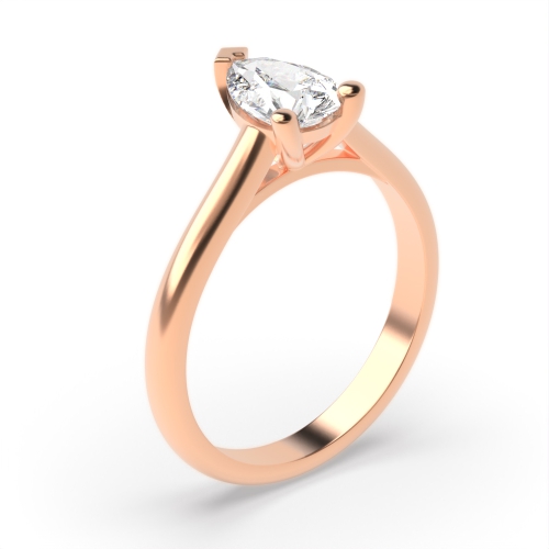 Prong Pear Rose Gold Classic shoulder gallary Engagement Rings