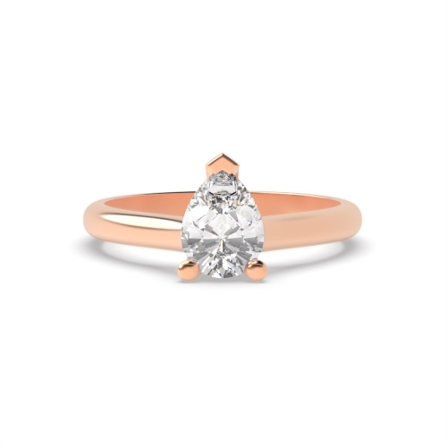 Prong Pear Rose Gold Classic shoulder gallary Engagement Rings