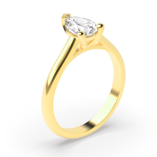 Prong Pear Yellow Gold Classic shoulder gallary Engagement Rings