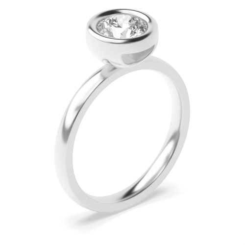 4 Prong Round Platinum Solitaire Engagement Rings