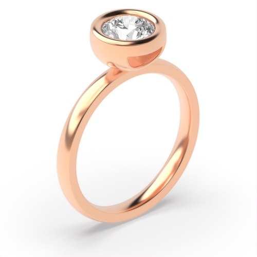 4 Prong Round Rose Gold High set Engagement Rings