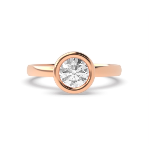 4 Prong Round Rose Gold High set Engagement Rings