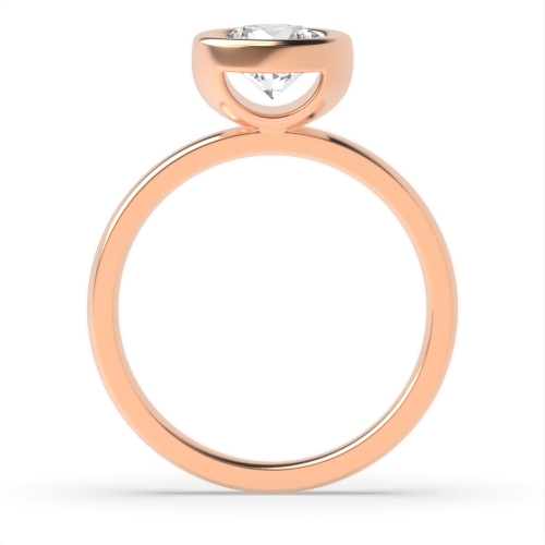 4 Prong Round Rose Gold High set Engagement Rings