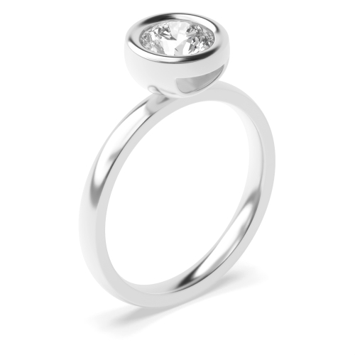 4 Prong Round High set Naturally Mined Diamond Engagement Rings